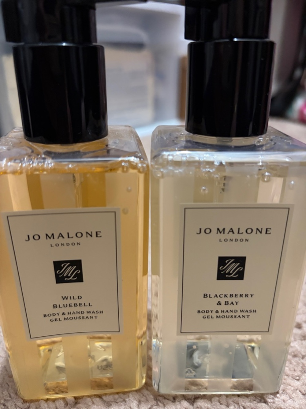 Jo Malone Blackberry & Bay & Wild Bluebell Duo - Clear and Pale Gold Bottles new - Picture 2 of 2